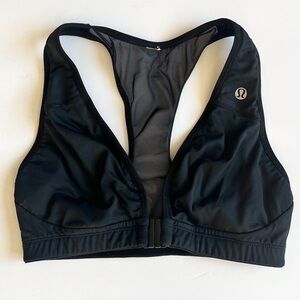 Lululemon Black Sports Bra Mesh Racerback size XS front clasp